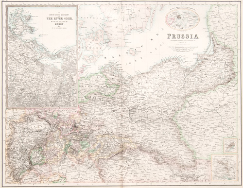 Prussia
The Lower Course & Estuary of the River Oder and the Island of Ruger 1860 map